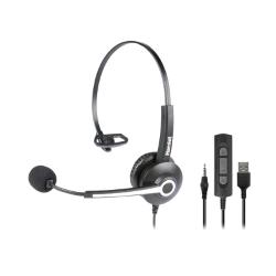 HAMLET RENOVA HHEADM-UJM CUFFIA PROFESSIONALE MONOAURALE CON MICROFONO - USB + JACK 3,5 MM + TELECOMANDO