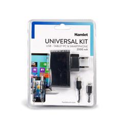 HAMLET XPW220MOB ALIMENTATORE UNIVERSALE 5V 2A USB ADATTATORI MULTIPLI COLORE NERO