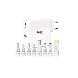 HAMLET XPWNB65U ALIMENTATORE UNIVERSALE PER NOTEBOOK 65W + USB 5V 2.1A BIANCO
