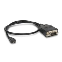 HAMLET XURS232MICROTG CAVO ADATTATORE SERIALE RS-232 9 PIN MASCHIO/MICRO USB MASCHIO CAVO 45CM COLORE NERO