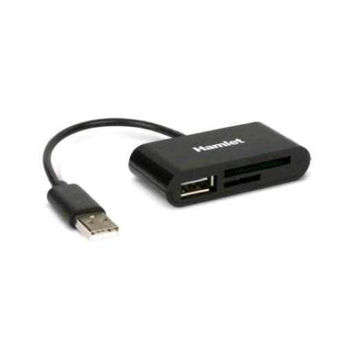 HAMLET XZR101UA LETTORE UNIVERSALE DI MEMORIE SD MICRO SD PIU 1xUSB A BLACK