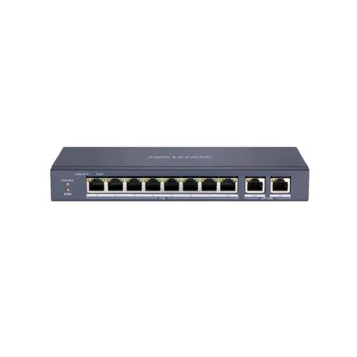 Hikvision DS-3E0310P-E/M — switch 8 porte Fast Ethernet PoE e 2 uplink Gigabit