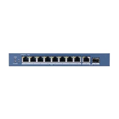 Hikvision DS-3E0510P-E — switch 8 porte Gigabit PoE e 2 uplink