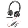 Poly Blackwire 8225 — cuffia USB-C con adattatore USB-A