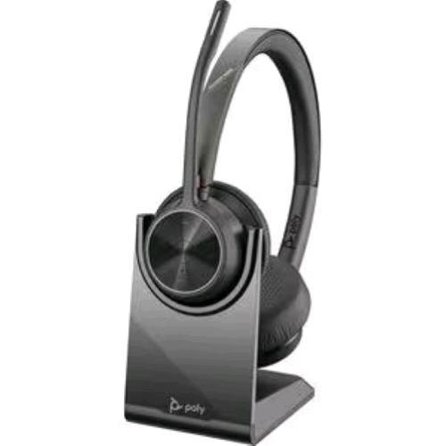 HP Poly Voyager 4320 — cuffie USB-C con BT700 e base di ricarica