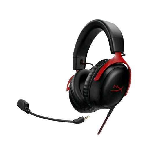 HyperX Cloud III — cuffie gaming cablate USB e 3,5 mm, nero e rosso