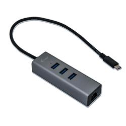 i-tec Hub USB-C 3 porte USB-A e Gigabit Ethernet, metallo