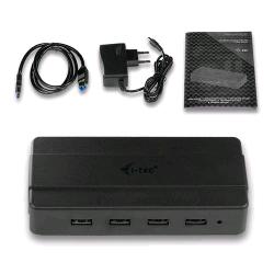 i-tec Hub USB-A 4 porte con alimentatore e ricarica BC 1.2