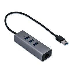 i-tec Hub USB-A 3 porte e Gigabit Ethernet, metallo
