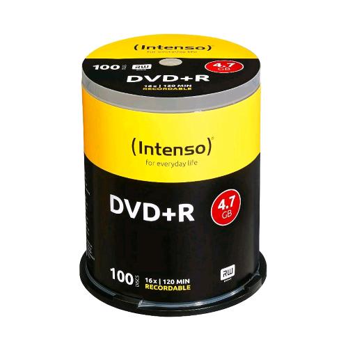 Intenso DVD+R 4,7 GB, 16x — confezione Cake Box da 100 dischi