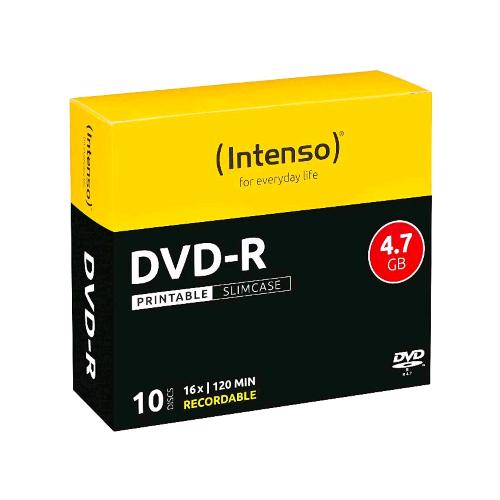 INTENSO 4801652 DISCO VERGINE DVD-R 4.7GB 16X SLIM PRINTABLE 10PZ
