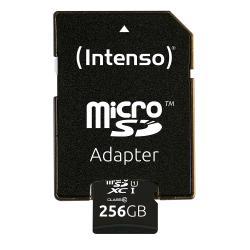 INTENSO MICRO SDXC CON ADATTATORE 256 GB CLASSE 10 UHS-I NERO