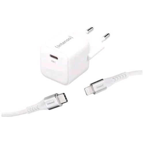 Intenso W30C GaN, caricatore USB-C 30 W con cavo USB-C/Lightning