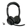 Jabra Evolve2 55 — cuffie stereo MS Bluetooth, adattatore USB-A, nero