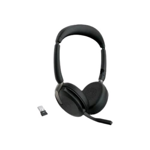 Jabra Evolve2 65 Flex — cuffie stereo UC Bluetooth con adattatore USB-A