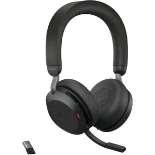 Jabra Evolve2 75 — cuffie stereo UC Bluetooth USB-A, nero
