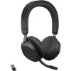 Jabra Evolve2 75 — cuffie stereo UC Bluetooth USB-A, nero