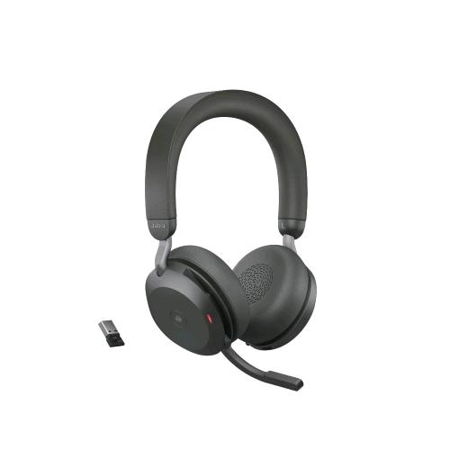 Jabra Evolve2 75 — cuffie stereo MS Bluetooth USB-A, nero