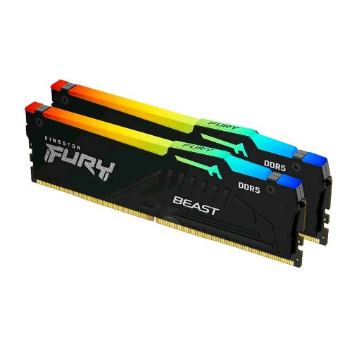 KINGSTON FURY BEAST RGB KIT MEMORIA RAM 2x8GB 16GB TOTALI 6.000 MHz TECNOLOGIA DDR5 TIPOLOGIA DIMM 288-PIN CL36 BLACK