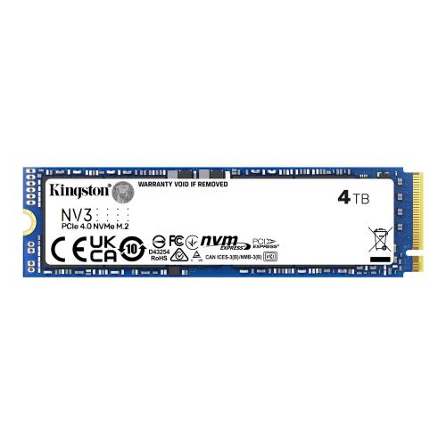 KINGSTON NV3 SSD 4 TB INTERNO M.2 2280 PCIe 4.0 x4 (NVMe) - Lettura: 6000 MB/s- Scrittura: 5000 MB/s