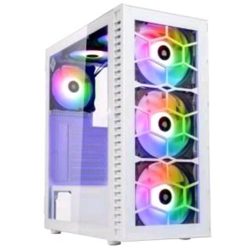 Kolink Observatory HF Glass — case ATX ARGB bianco, 6 ventole