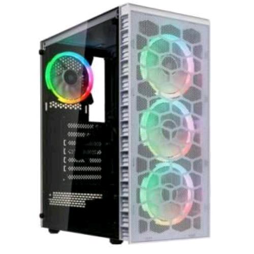 Kolink Observatory HF Mesh — case ATX ARGB bianco, 6 ventole