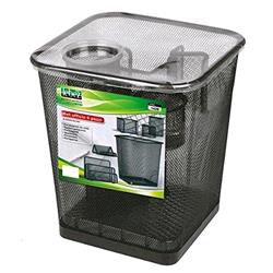LEBEZ SET UFFICIO 6 PEZZI IN METALLO CON CESTINO GETTACARTE COL. NERO