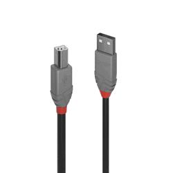 Lindy 36674 — cavo USB 2.0 tipo A a B Anthra Line 3 m, nero