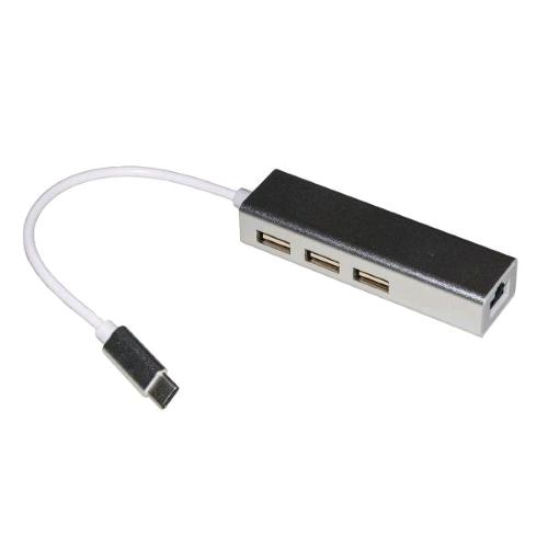 LINK LKADAT127 — adattatore USB-C Ethernet e hub USB, argento