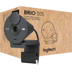 Logitech Brio 305, webcam Full HD USB-C con microfono e copriobiettivo, grafite