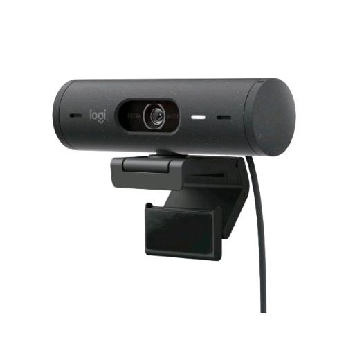 Logitech Brio 500, webcam Full HD USB-C con due microfoni, Show Mode e copriobiettivo, grafite