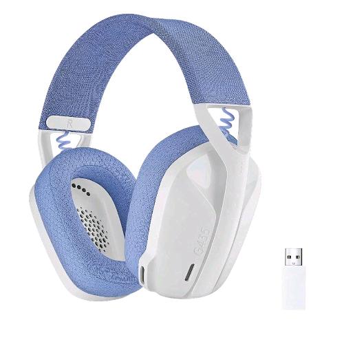 Logitech G435 — cuffie gaming wireless LIGHTSPEED e Bluetooth, Off White e lilla