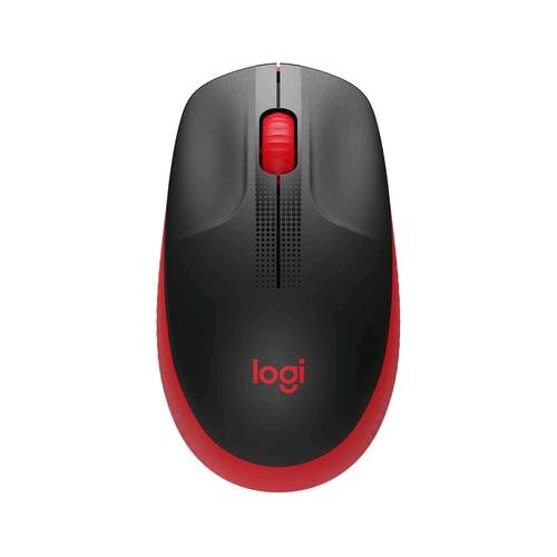 Logitech M190, mouse ottico wireless, 1.000 DPI, 3 pulsanti, rosso