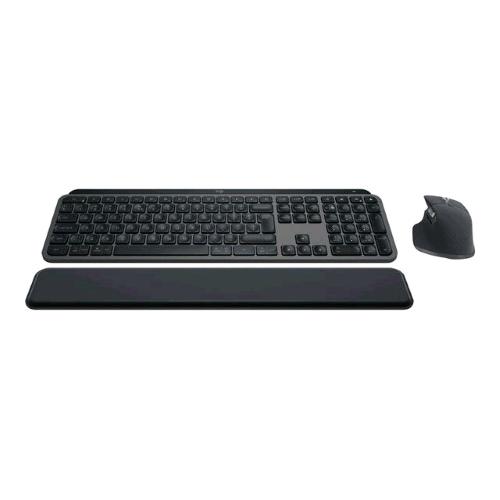LOGITECH MX KEYS COMBO TASTIERA E MOUSE WIRELESS BLUETOOTH CON PALM REST SCORRIMENTO VELOCE USB-C GRAFITE