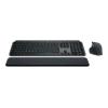 LOGITECH MX KEYS COMBO TASTIERA E MOUSE WIRELESS BLUETOOTH CON PALM REST SCORRIMENTO VELOCE USB-C GRAFITE