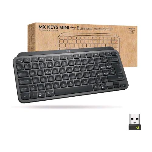 LOGITECH MX KEYS MINI FOR BUSINESS TASTIERA WIRELESS ILLUMINATA TECNOLOGIA LOGI BOLT QUERTY ITALIANO GRAPHITE