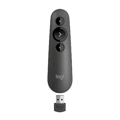 Logitech R500s — telecomando per presentazioni con puntatore laser, grafite