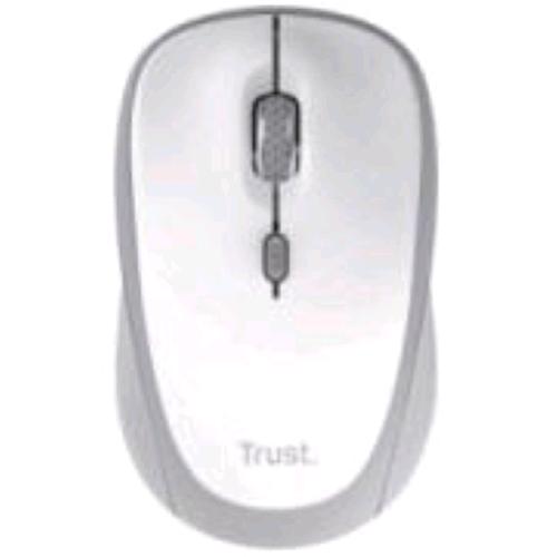 MOUSE TRUST Yvi+ SILENT WIRELESS MOUSE OTTICO SILENZIOSO 2.4GHz AMBIDESTRO 16.00DPI 4 TASTI BIANCO