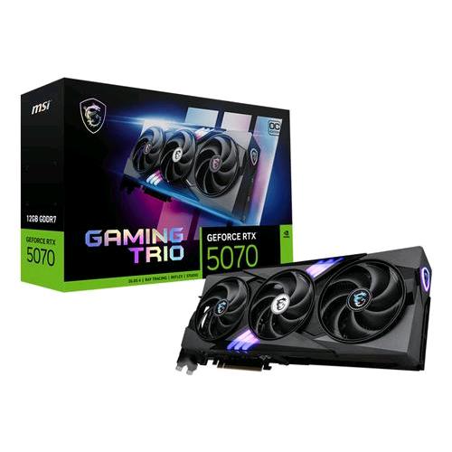 MSI GAMING GEFORCE RTX 5070 12G TRIO OC NVIDIA 12 GB GDDR7 TRIPLE FAN PCI Express x16 5.0 -1 x HDMI 3 x DISPLAYPORT
