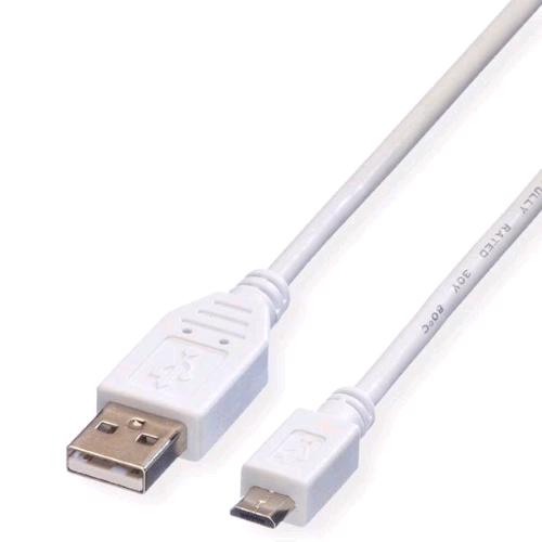 VALUE 11.99.8754 — cavo USB-A / Micro-USB B, 0,8 m, bianco