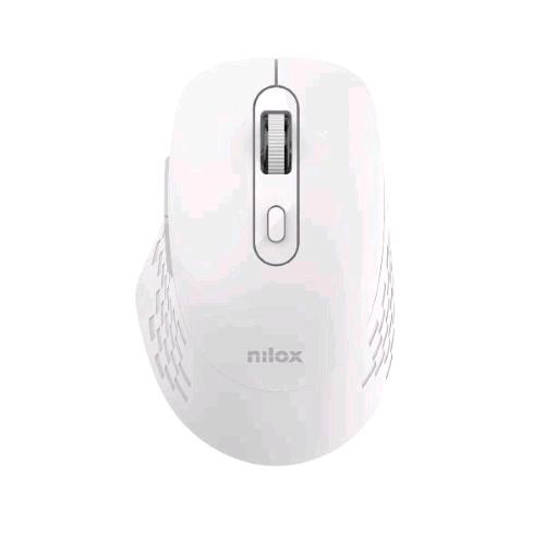 NILOX MOUSE OTTICO EGONOMICO SILENZIOSO DUAL WIRELESS BLUETOOTH + WIRELESS 6 PULSANTI 1.600 DPI BIANCO