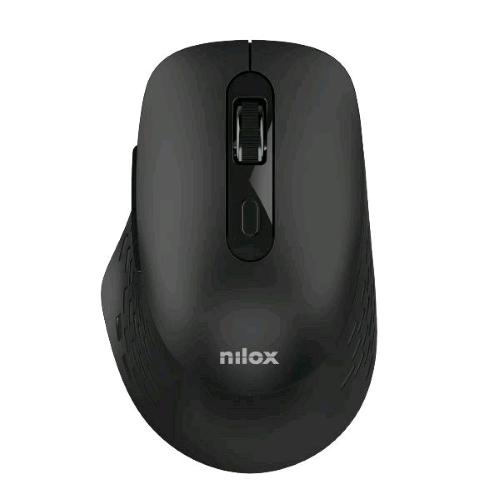 NILOX MOUSE OTTICO EGONOMICO SILENZIOSO DUAL WIRELESS BLUETOOTH + WIRELESS 6 PULSANTI 1.600 DPI NERO