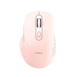 NILOX MOUSE OTTICO EGONOMICO SILENZIOSO DUAL WIRELESS BLUETOOTH + WIRELESS 6 PULSANTI 1.600 DPI ROSA CONFETTO