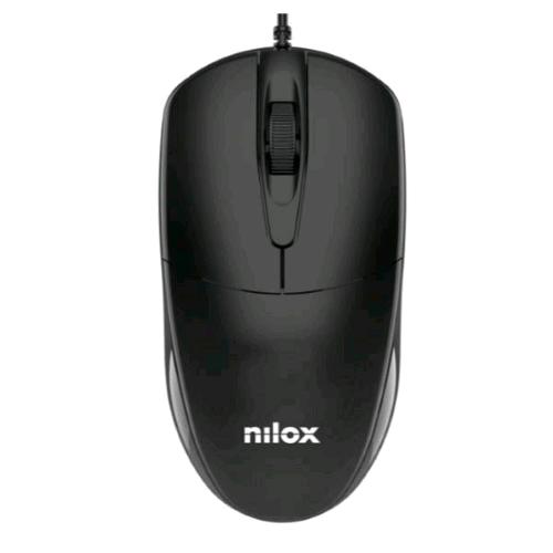 NILOX MOUSE OTTICO USB 3 PULSANTI 1000 DPI CAVO 1.5 MT PLUG & PLAY NERO