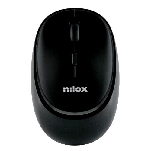 NILOX MOUSE OTTICO WIRELESS RICARICABILE DUAL BLUETOOTH 5.2 + RF 2.4GHz 4 PULSANTI 2 DEI QUALI SILENZIOSI 1.600 DPI REGOLABILI RICARICABILE TRAMITE PORTA USB-C CAVO INCLUSO NERO