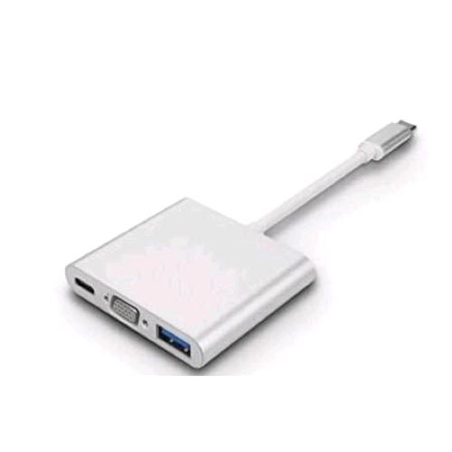 NILOX NLX-TC-VGAUSBTC MINI DOCKING STATION DA USB-C A USB-A 3.0 VGA USB-C 3.1 SILVER