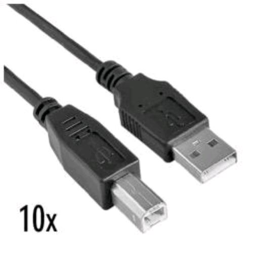 NILOX NX090301134 CAVO DA USB-A 2.0 A USB-B 1.8MT M/M NERO CONF.10PZ