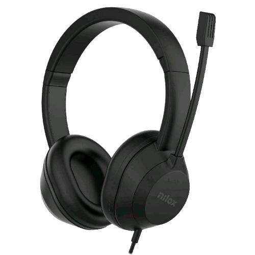 NILOX NXAUSB02 CUFFIE CON MICROFONO CABLATE USB-A CHIAMATE/MUSICA NERO