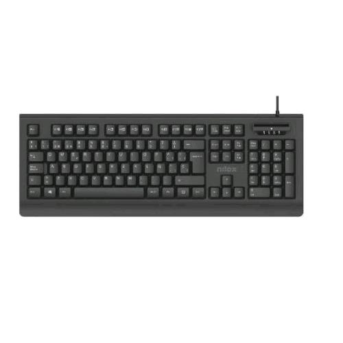NILOX NXKDNIE001TASTIERA USB 105 TASTI CON LETTORE DI SMART CARD INTEGRATO LAYOUT ITALIANO NERO