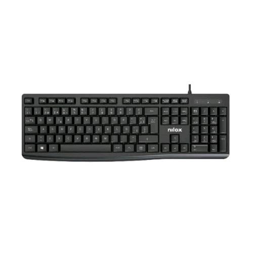 NILOX TASTIERA ERGONIMICA USB 105 TASTI 12 TASTI MULTIMEDIALI LAYOUT ITALIANO CAVO 1.5 MT NERO